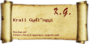Krall Gyöngyi névjegykártya