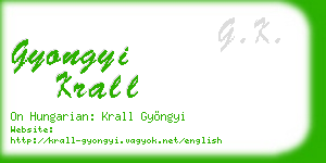 gyongyi krall business card