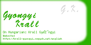 gyongyi krall business card